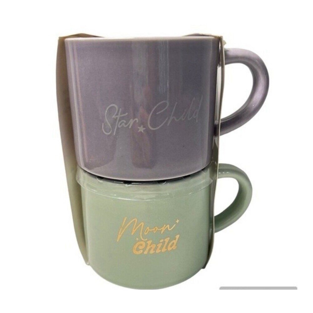 Modern Expressions Moon Child Star Child Stackable Mug Set 2-Pc Celestial 11oz